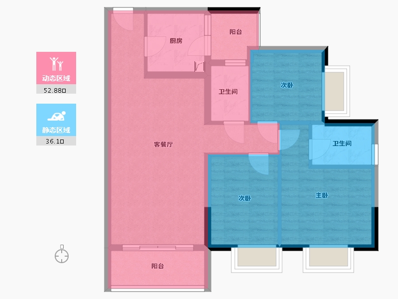 广东省-广州市-机场路小区-80.00-户型库-动静分区