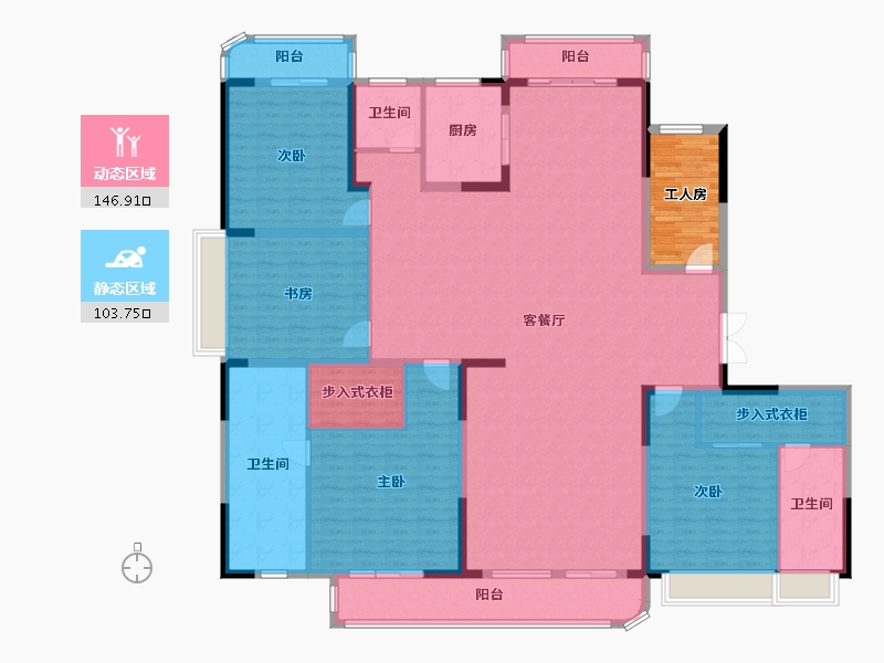 湖南省-衡阳市-衡阳市高新现代城-248.00-户型库-动静分区