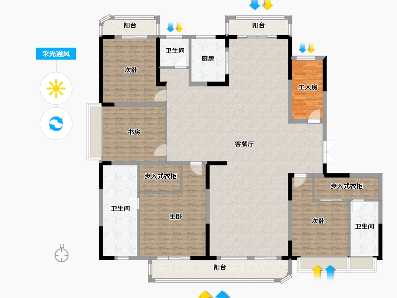 湖南省-衡阳市-衡阳市高新现代城-248.00-户型库-采光通风