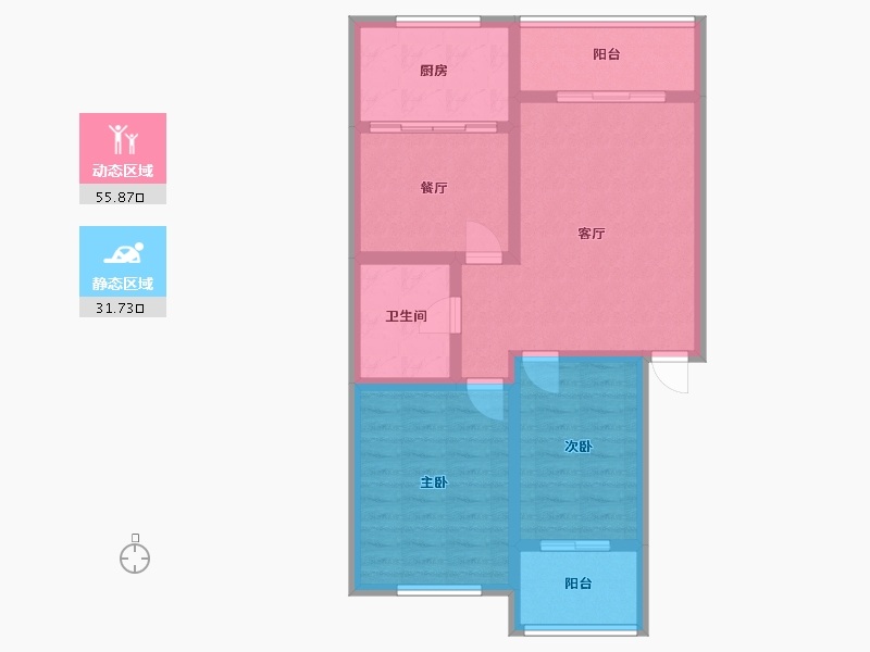 云南省-昆明市-鸣翠园-东区-84.00-户型库-动静分区