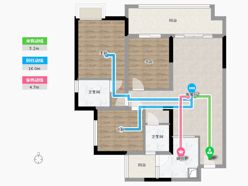 重庆-重庆市-金域蓝湾-93.72-户型库-动静线