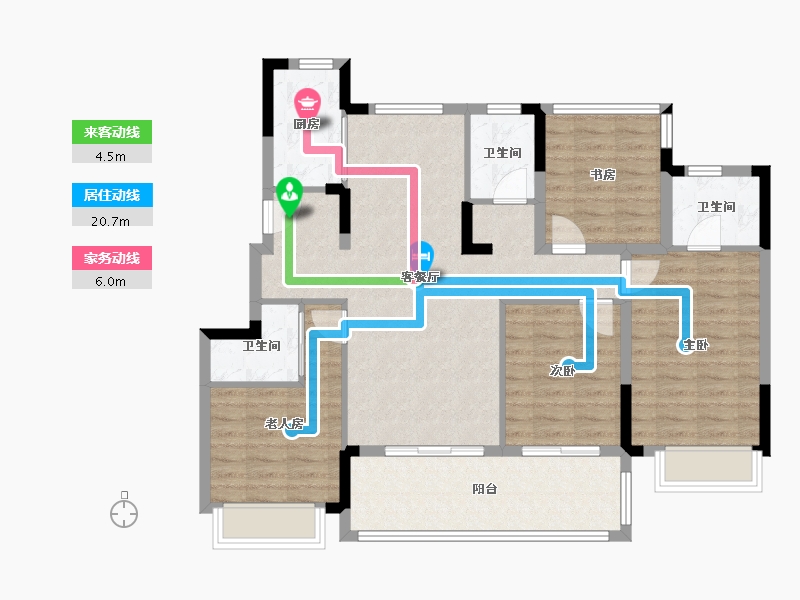 安徽省-合肥市-雍容雅苑-110.00-户型库-动静线