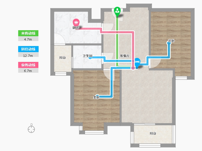 陕西省-西安市-万科城市之光-68.03-户型库-动静线