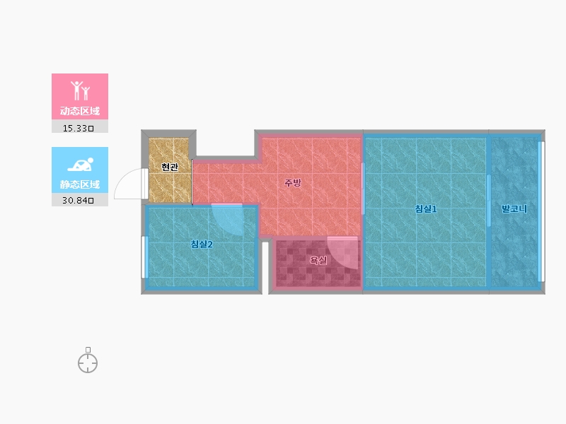 경기도-성남시 분당구-청솔유천화인-44.35-户型库-动静分区