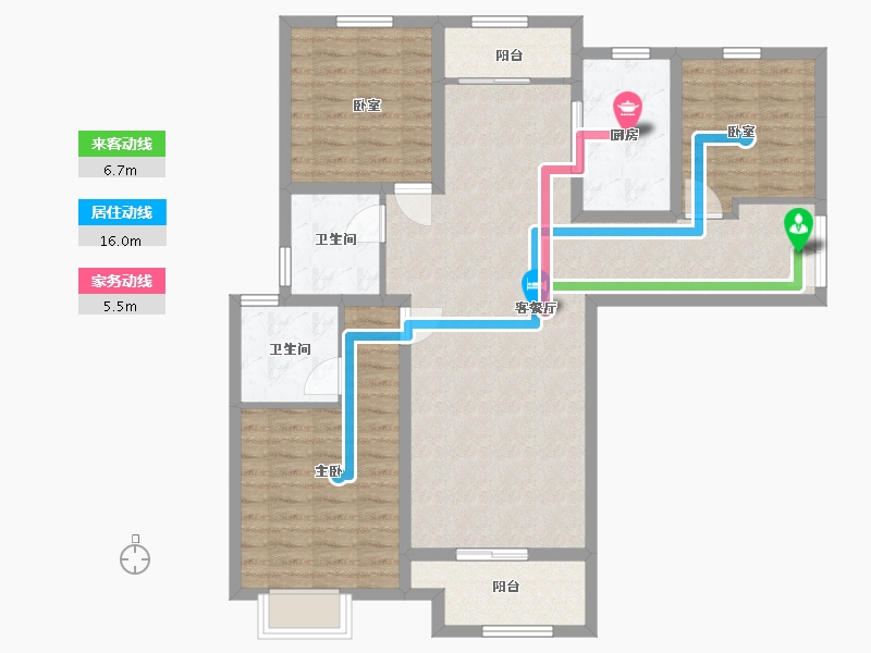 河南省-郑州市-兴和城(南曹禧苑)项目经理部-104.00-户型库-动静线