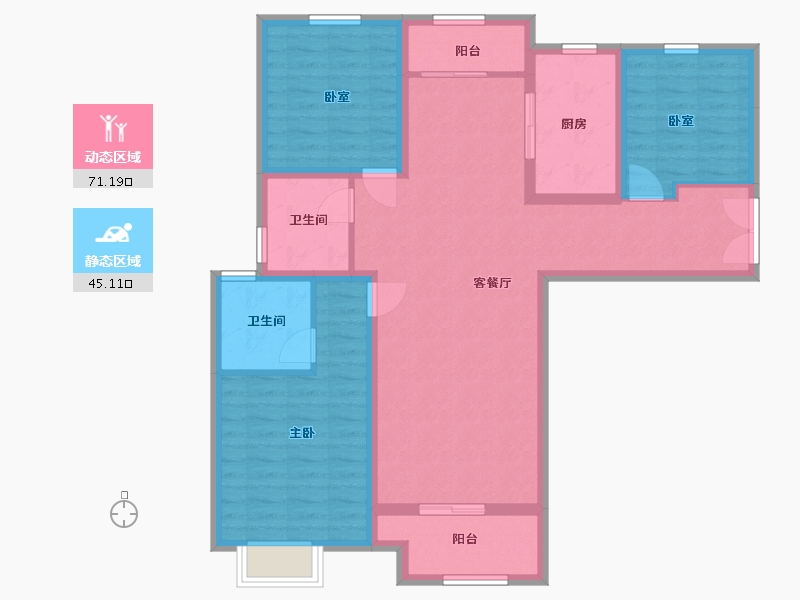 河南省-郑州市-兴和城(南曹禧苑)项目经理部-104.00-户型库-动静分区