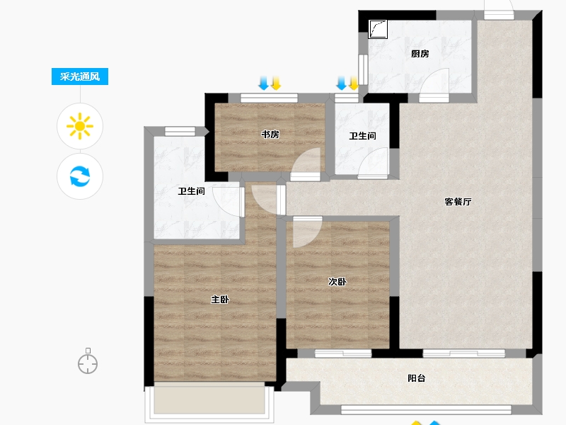 山东省-枣庄市-祥和花园-93.00-户型库-采光通风