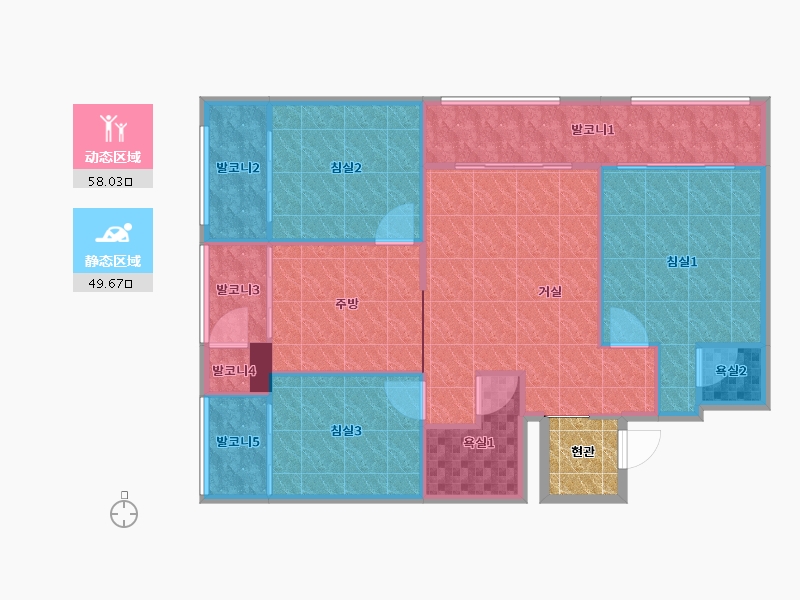 경기도-성남시 수정구-삼능스페이스향-102.28-户型库-动静分区