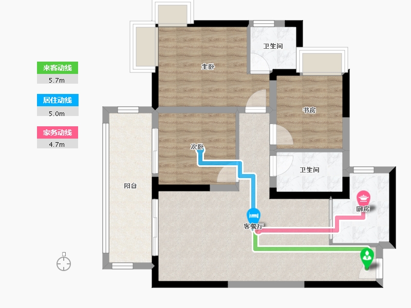 四川省-绵阳市-台北国际广场-78.52-户型库-动静线