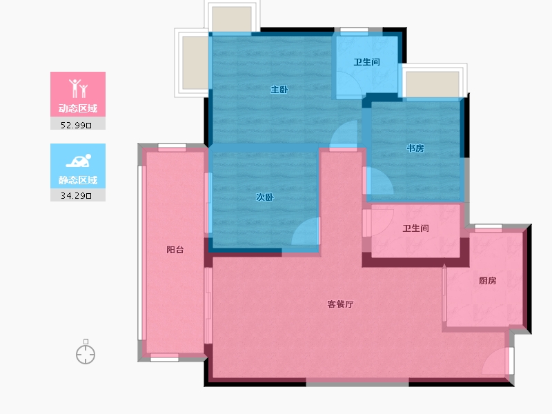 四川省-绵阳市-台北国际广场-78.52-户型库-动静分区