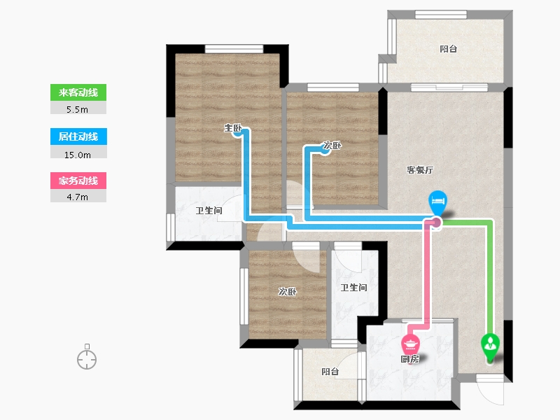 四川省-南充市-紫府小区-78.00-户型库-动静线