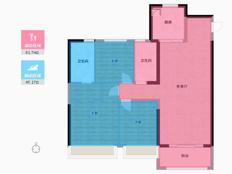 江苏省-南京市-江山大境-96.00-户型库-动静分区