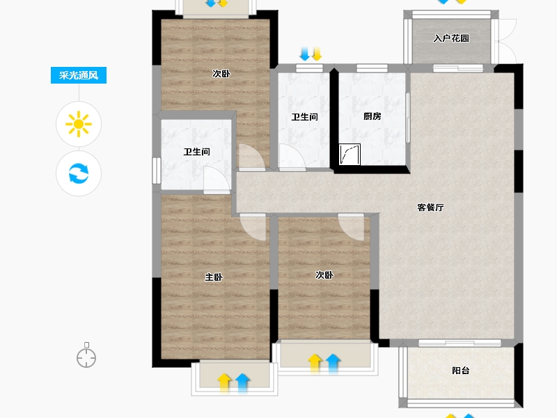 贵州省-贵阳市-自建房-110.00-户型库-采光通风