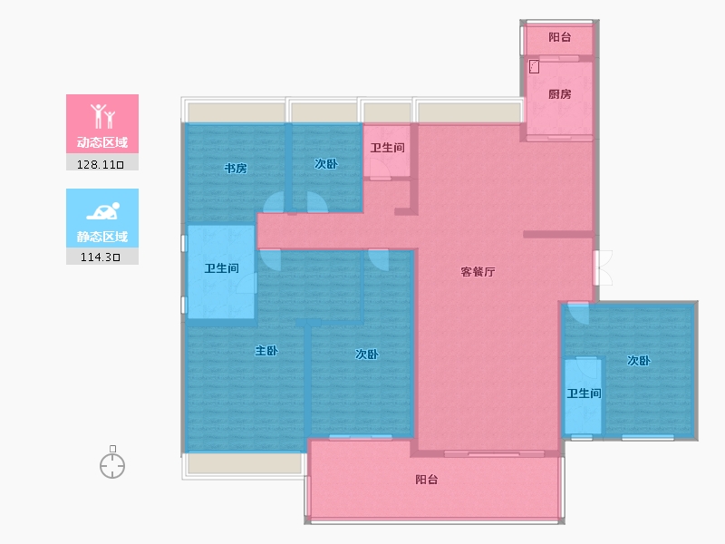 湖南省-永州市-瑶都碧桂园-264.00-户型库-动静分区