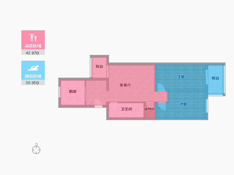 北京-北京市-定福庄西街-71.00-户型库-动静分区