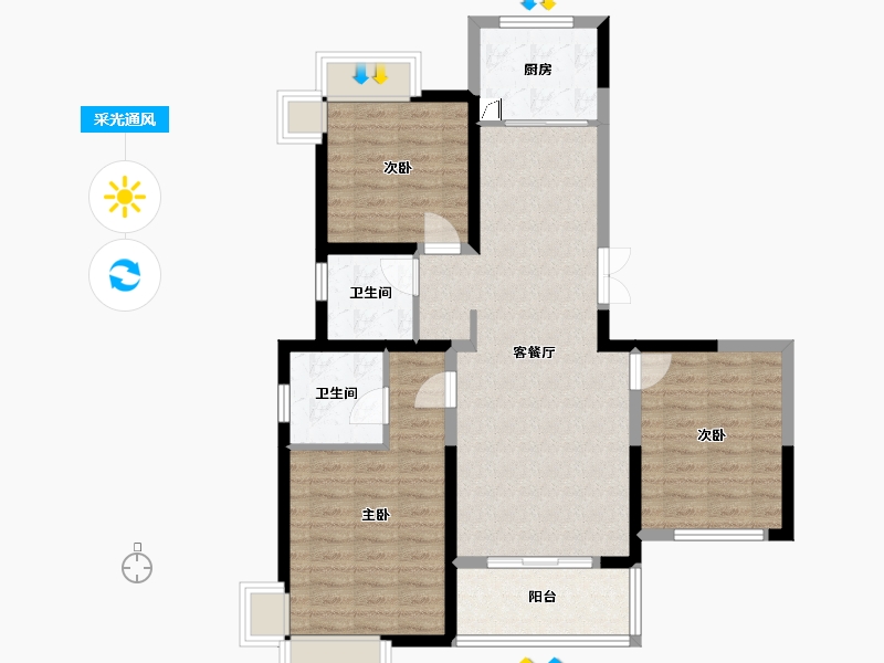 江苏省-盐城市-杰仕豪庭天樾-96.51-户型库-采光通风