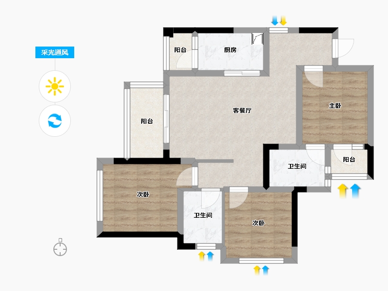 四川省-成都市-明信城C区-81.00-户型库-采光通风