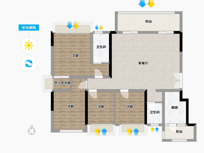 四川省-成都市-听湖九园-117.30-户型库-采光通风