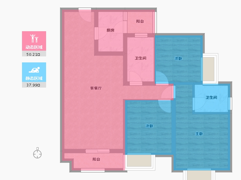 四川省-成都市-协信天骄城-89.86-户型库-动静分区