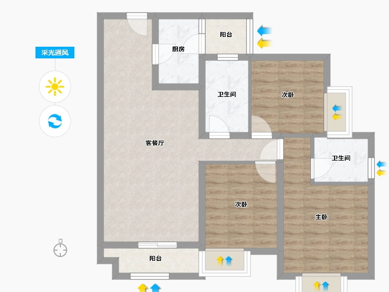 四川省-成都市-协信天骄城-89.86-户型库-采光通风