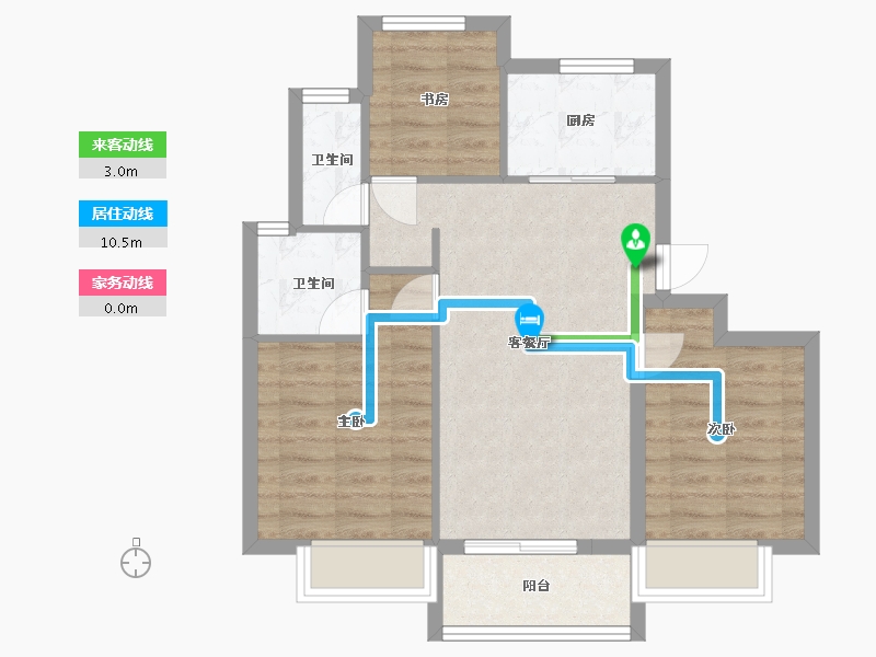 浙江省-金华市-蓝城春风溪语-70.26-户型库-动静线