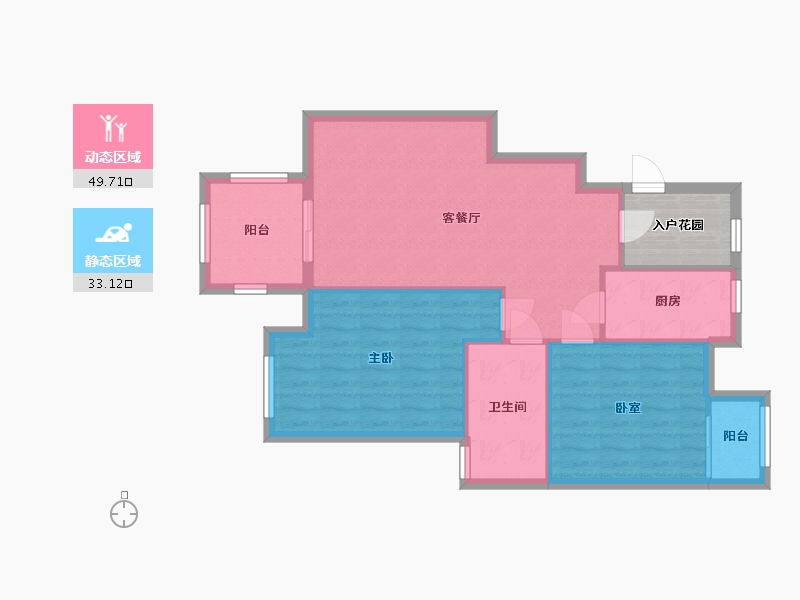 四川省-成都市-蓝谷地-82.00-户型库-动静分区