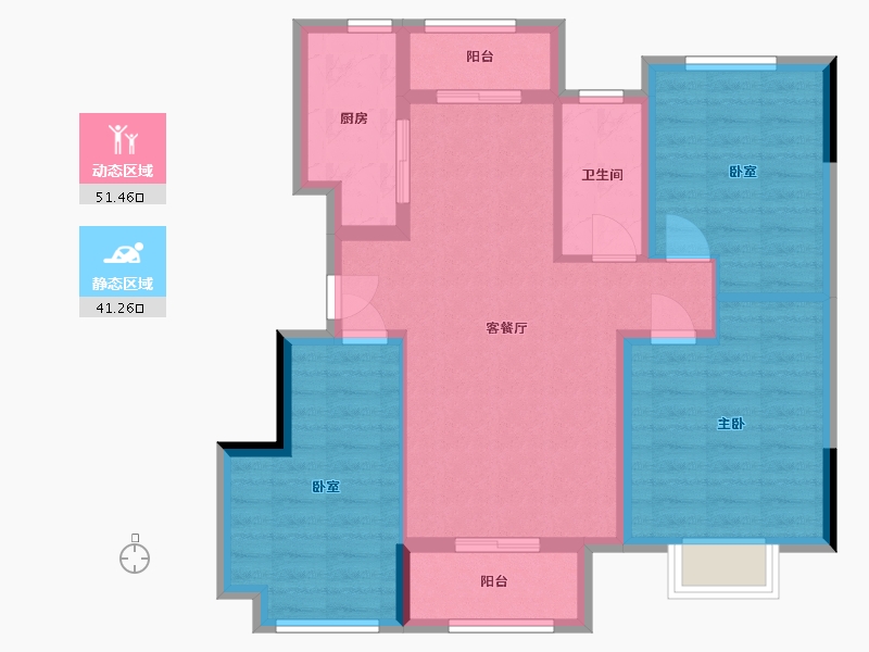 山东省-济南市-中海国际社区紫御公馆-90.00-户型库-动静分区