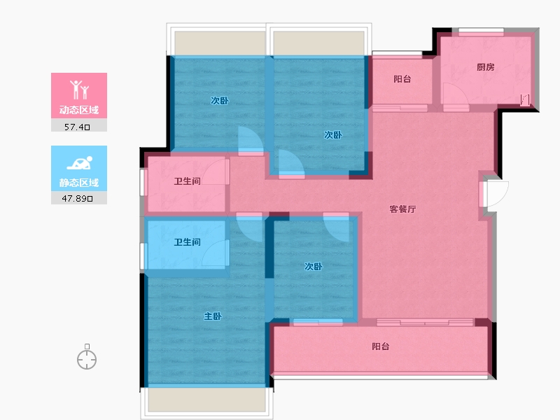 贵州省-贵阳市-云和春天-118.00-户型库-动静分区