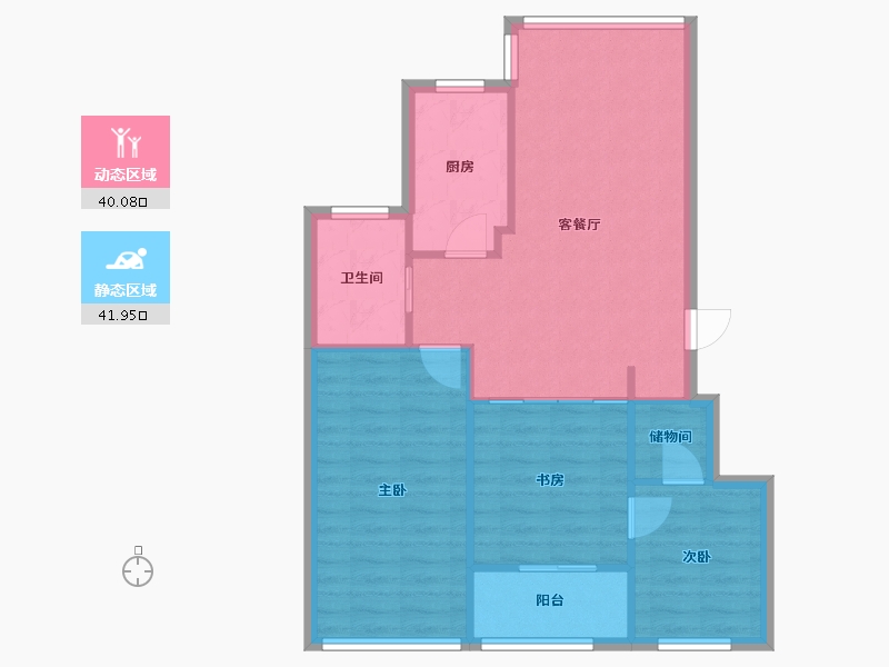 浙江省-宁波市-格兰春晨一期-73.00-户型库-动静分区