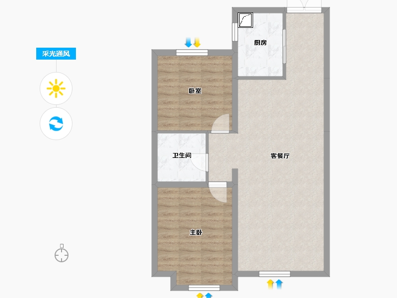 内蒙古自治区-通辽市-悦圣湾-梓园-83.00-户型库-采光通风