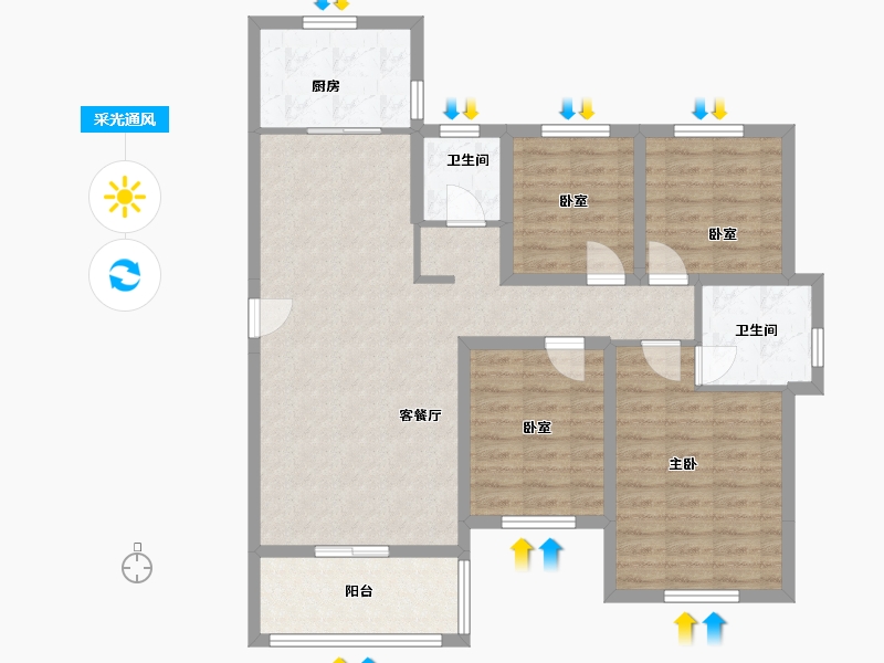 山西省-吕梁市-钰龙湾-110.00-户型库-采光通风