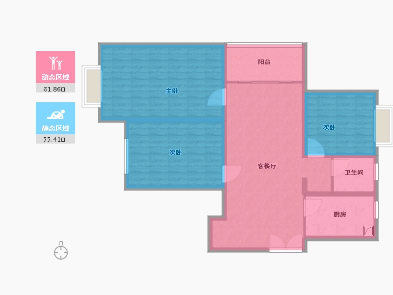 江苏省-南京市-威尼斯水城19街区-106.00-户型库-动静分区