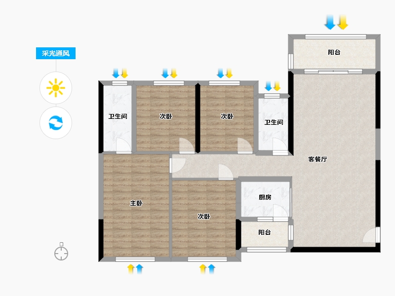 广西壮族自治区-桂林市-桂林彰泰滟澜山-93.07-户型库-采光通风