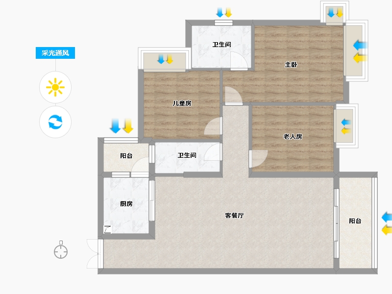 广东省-珠海市-里维埃拉-100.00-户型库-采光通风