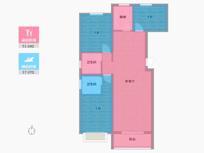 河北省-保定市-方通·国仕山小区-89.00-户型库-动静分区