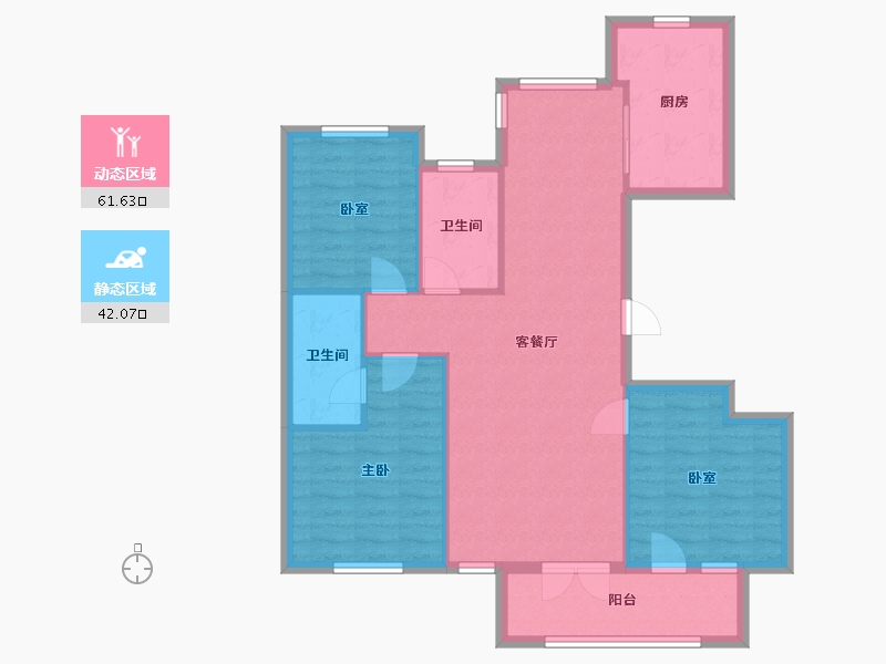 河南省-郑州市-绿城百合花园-119.00-户型库-动静分区