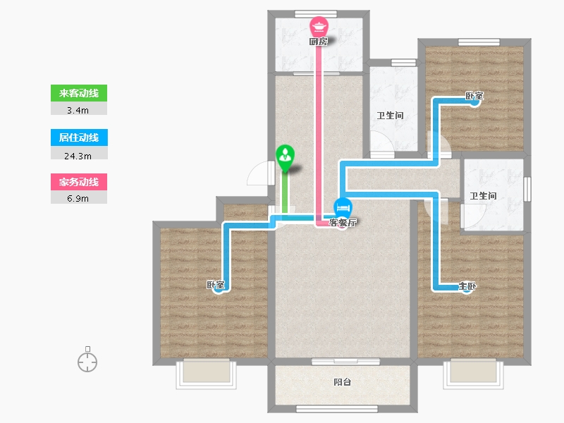 山东省-济南市-龙域公馆-115.00-户型库-动静线