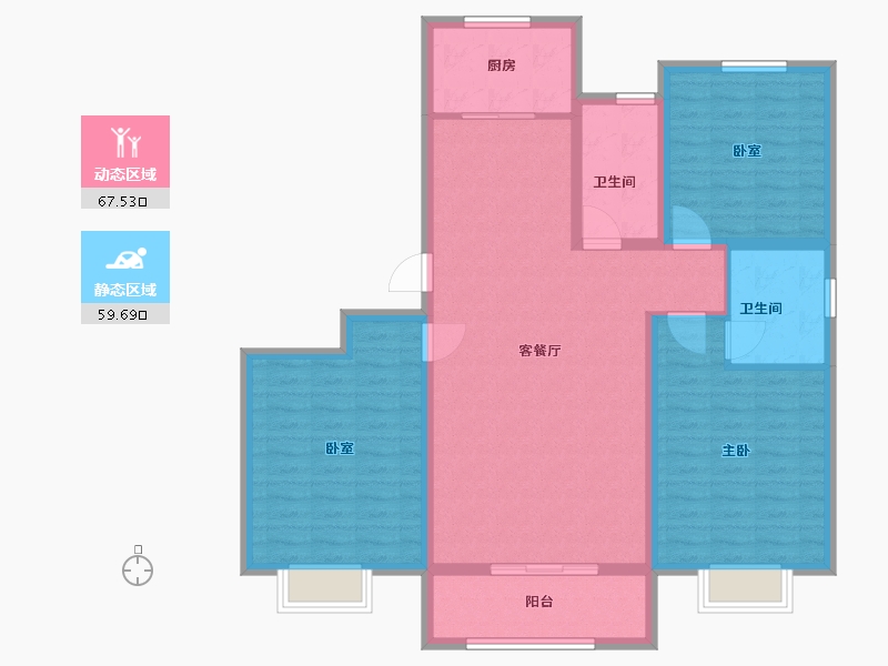 山东省-济南市-龙域公馆-115.00-户型库-动静分区