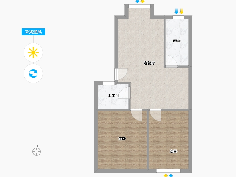 山东省-德州市-八里庄盛世华园-70.00-户型库-采光通风