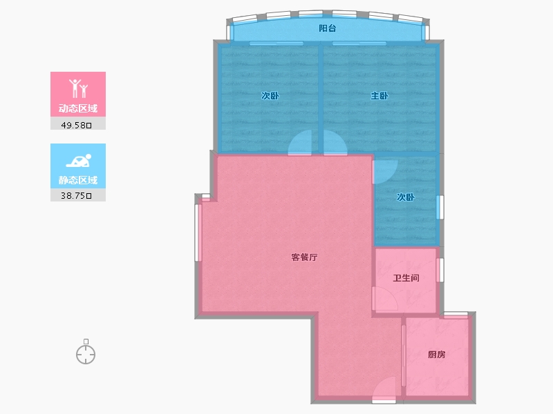 湖北省-武汉市-德润大厦-90.83-户型库-动静分区