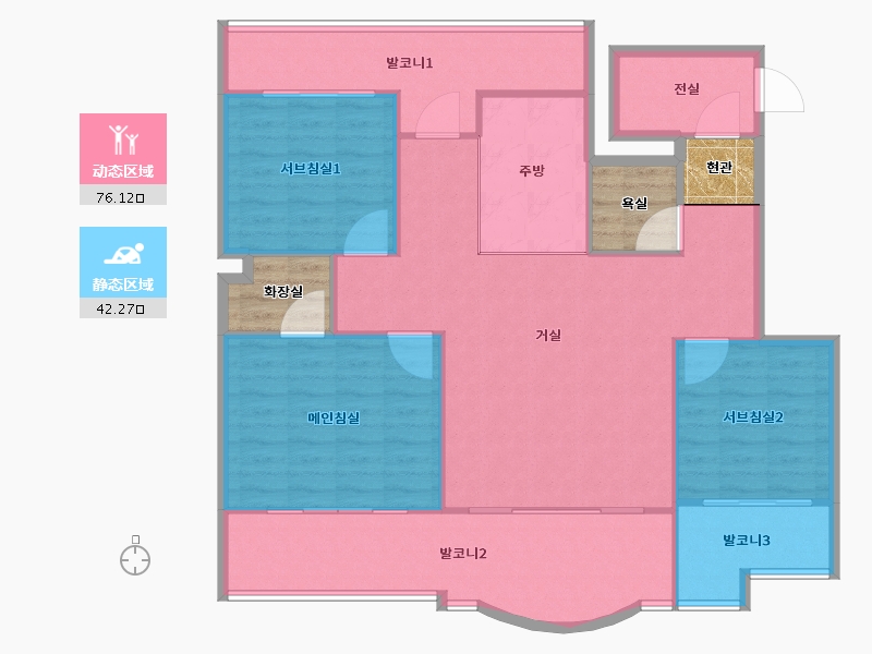 경기도-수원시 장안구-천천삼성래미안-118.37-户型库-动静分区