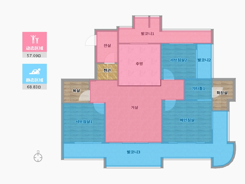 경기도-수원시 장안구-천천푸르지오-127.43-户型库-动静分区