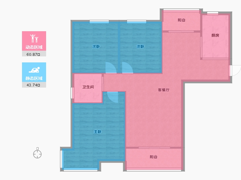 安徽省-合肥市-利港·银河新城-110.00-户型库-动静分区