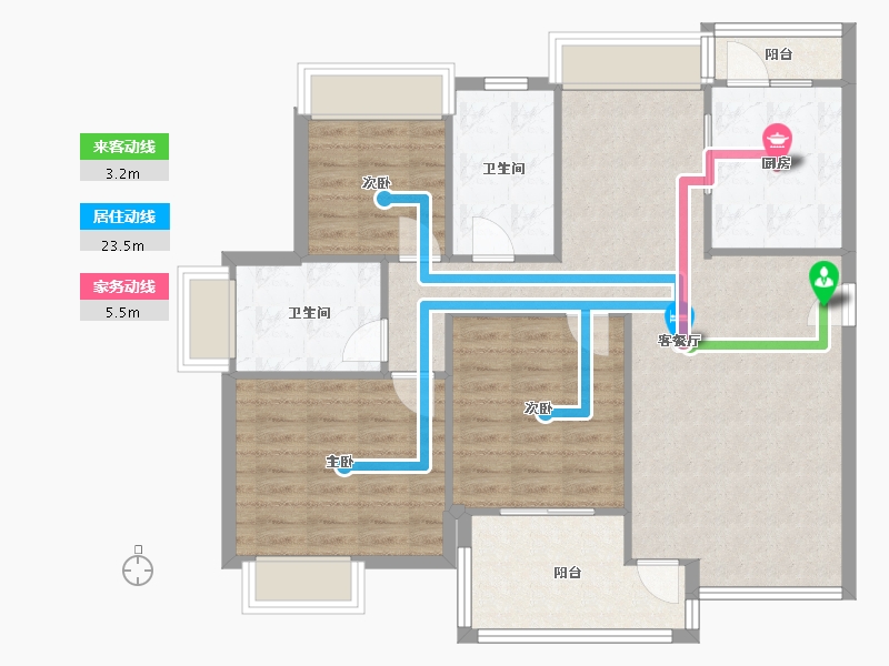 江苏省-常州市-世茂·香槟湖-92.80-户型库-动静线