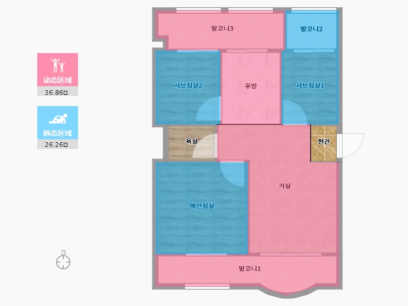 인천광역시-남동구-태평2차-61.67-户型库-动静分区