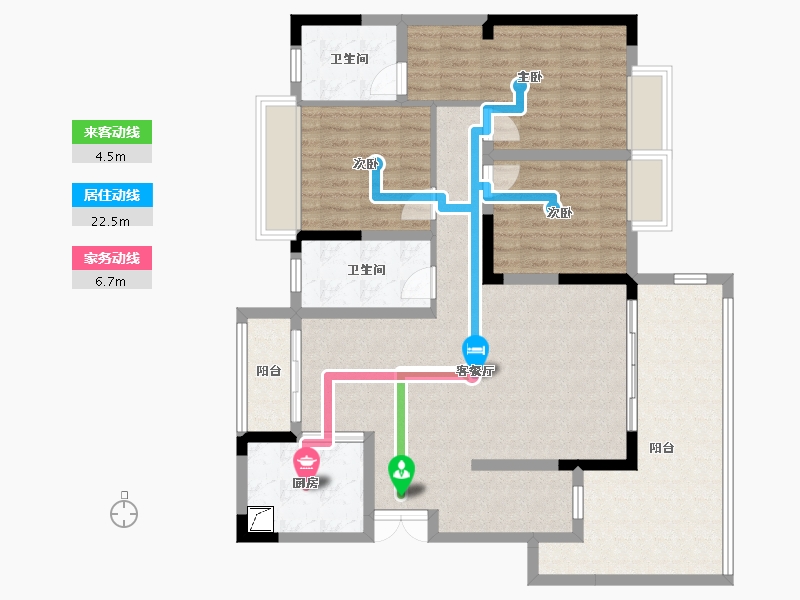 湖南省-怀化市-滨江花园-175.00-户型库-动静线