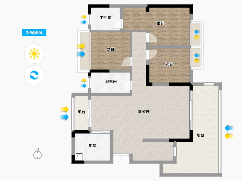 湖南省-怀化市-滨江花园-175.00-户型库-采光通风