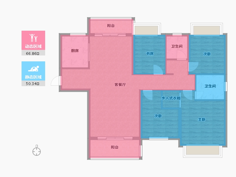 湖南省-长沙市-依云曦城-117.23-户型库-动静分区