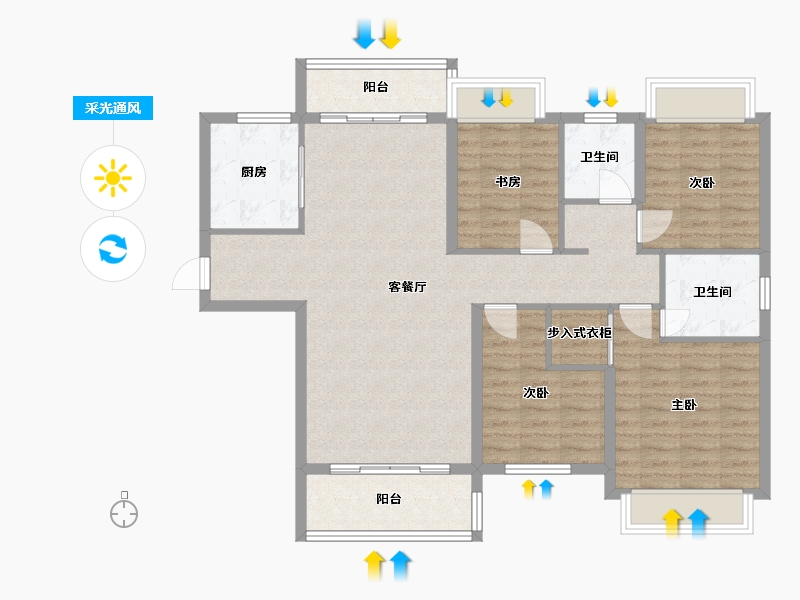 湖南省-长沙市-依云曦城-117.23-户型库-采光通风