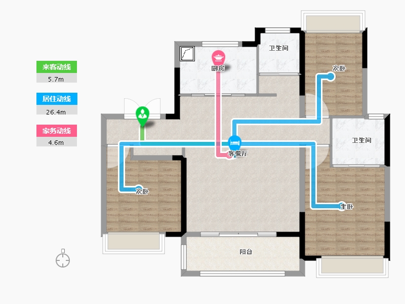 江苏省-镇江市-四季风华-120.00-户型库-动静线